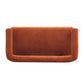 Round Armrest Loveseat (Dark Orange + Brown)