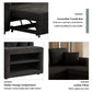 Modern L-Shape 3 Seat Reversible Sectional Couch, Pull Out Sleeper Sofa With Storage Chaise And 2 Stools For - view 16