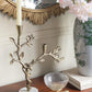 5x5x4.5' Gold Lizard Pedestal Bowl with Ribbed Glass Dish