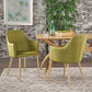 Mid Century Modern Fabric Upholstered Dining Chairs, Set of 2