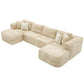 Modular Sectional Sofa, Boneless Couch With 2 Movable Ottomans - view 19
