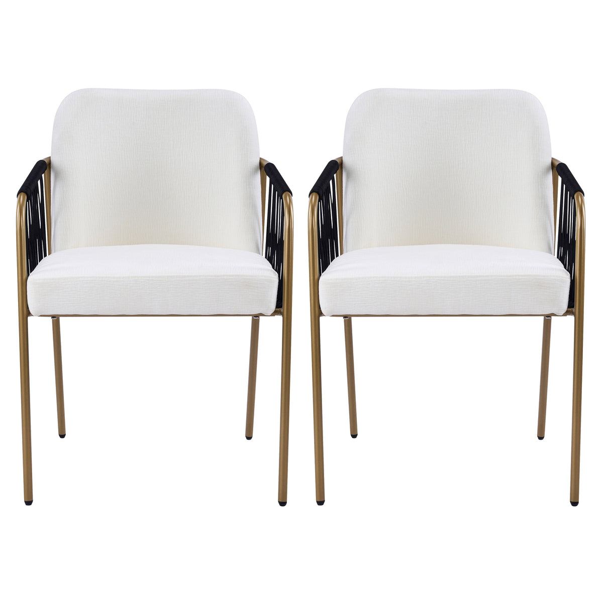 Modern Glam Upholstered Dining Chairs (Set of 2)