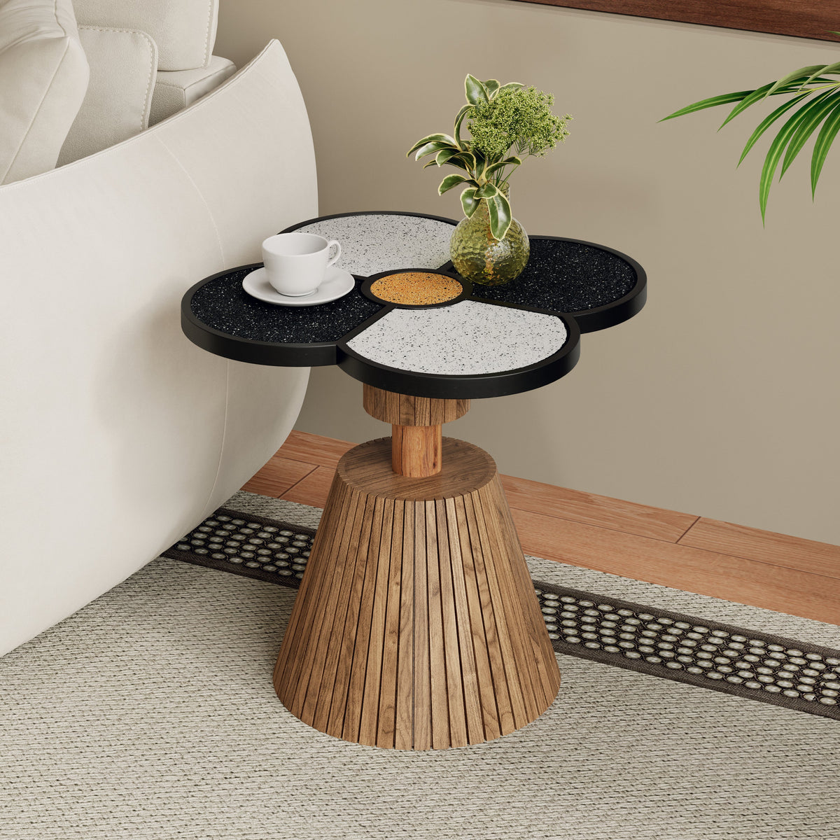 Unique Four-Leaf Clover Side Table