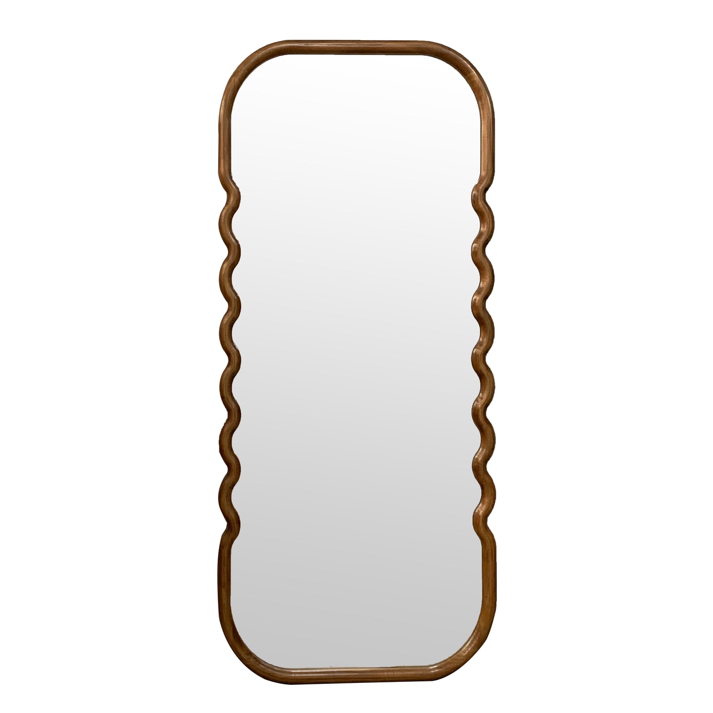 Oversized Wooden Floor Mirror with Unique Design