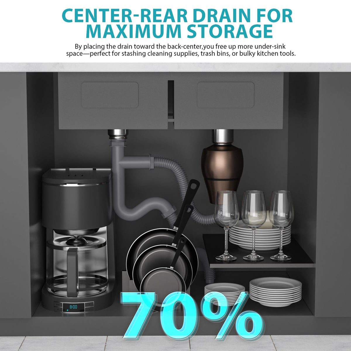 Topmount Drop In Kitchen Sink - 33"x 22"