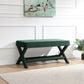 Comfort Double Bench Upholstered in Velvet Fabric