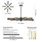 34" Modern Industrial Sputnik Chandelier, 8-Light
