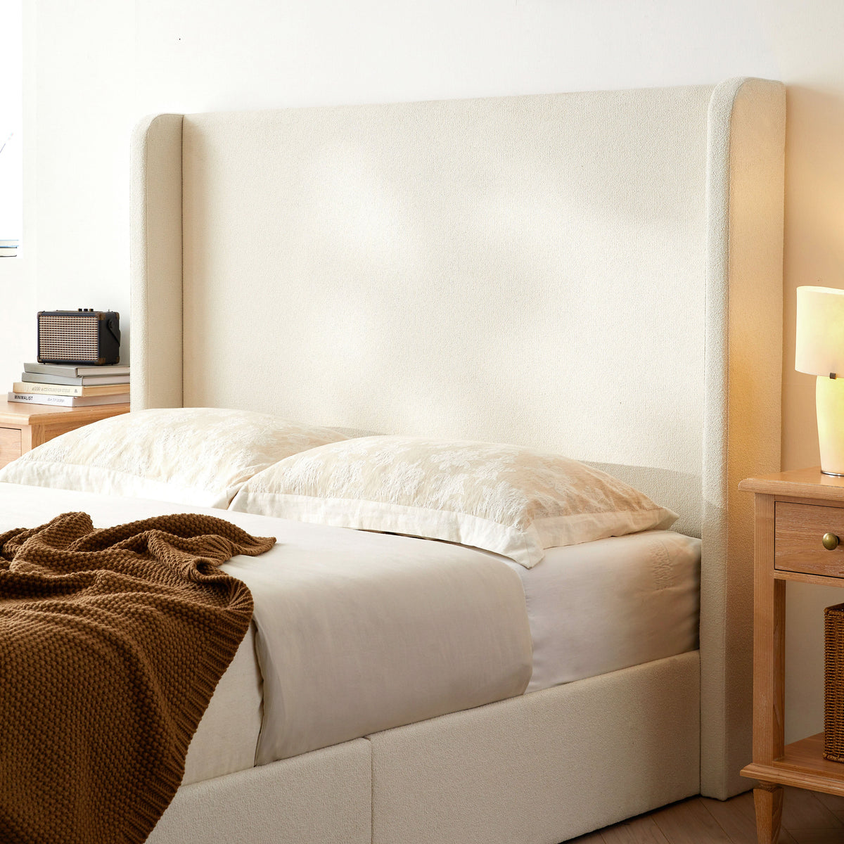 Carmen Upholstered Wingback Bed Frame