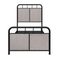 Twin Size Linen Upholstered Platform Metal Bed Frame with Fabric Headboard and Footboard