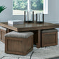 Boardernest - Cocktail Table With 4 Stools (Set of 5) - Brown