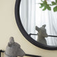 Circle Wall Mirror With Wooden Frame for Living Room