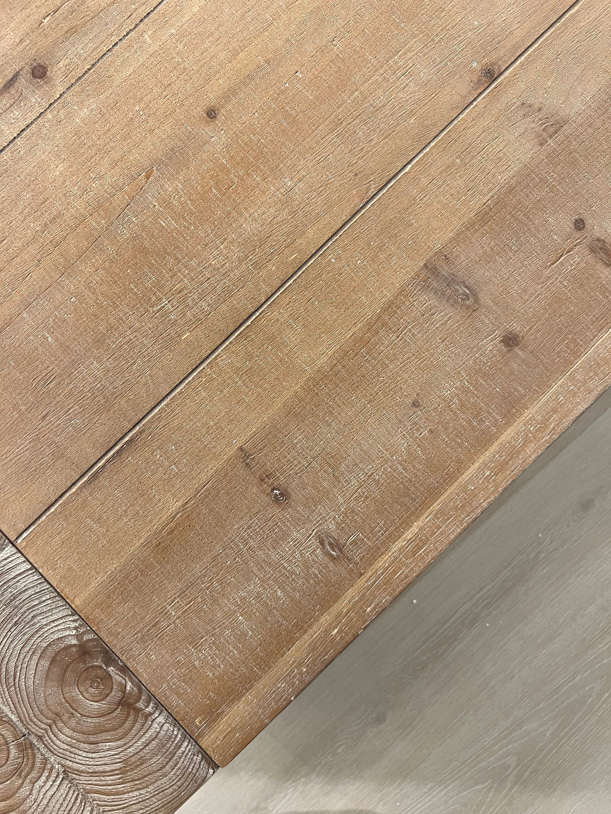 Rustic Wood Coffee Table, 49in Modern Farmhouse Rectangular Table for Living Room
