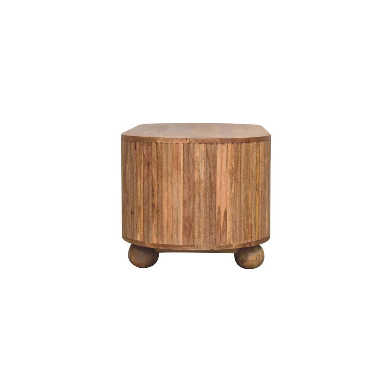 Solid Wood Soba Ball Coffee Table, Open Storage
