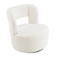 Swivel Barrel Chair with Soft Teddy Fabric