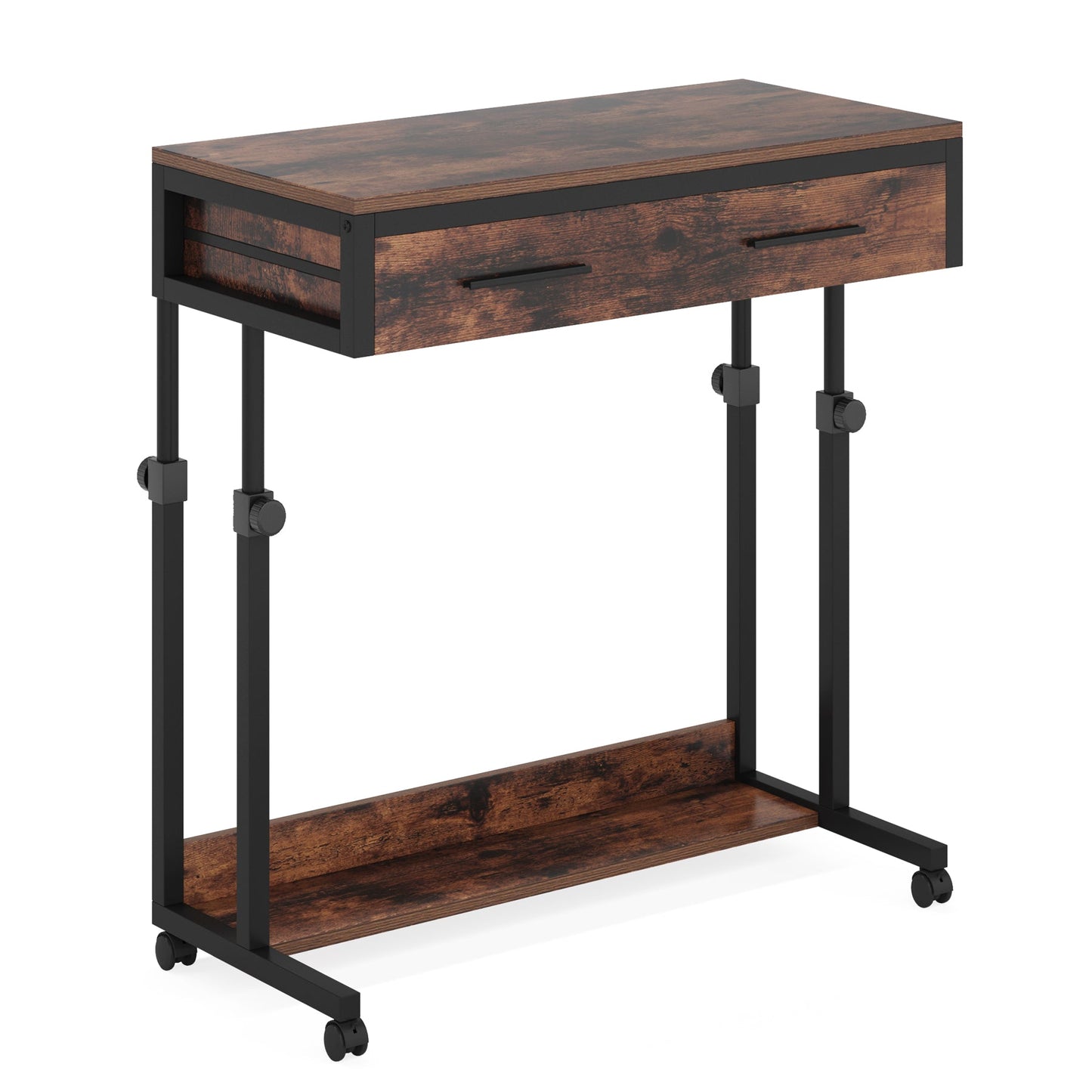 Portable Laptop Desk with Drawer & Wheels