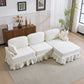 103.15'' Modern Sectional Sofa with Removable Ruffled Pleated Skirt