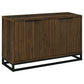 Thurston Dark Pine 4-Door Engineered Wood Accent Cabinet