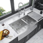 Double Bowl Farmhouse Kitchen Sink - 33"x20" Stainless Steel