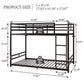 Bunk Bed with Ladder and High Guardrail