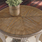 Realyn - Round End Table - White / Brown