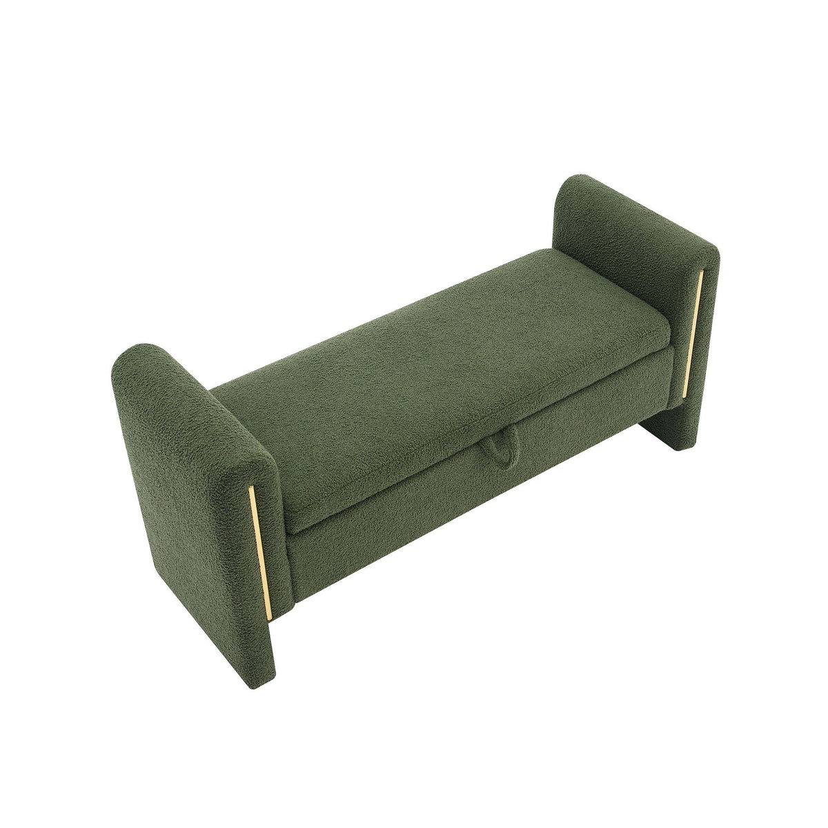 Modern Teddy Upholstered Large Bed End Bench With Arms And Storage - view 27