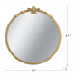 30x31" Round Wall Mirror with Gold Finish and Decorative Leaf Crest