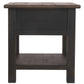 Tyler Creek - Rectangular End Table - Grayish Brown / Black