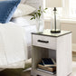 Shawburn - One Drawer Night Stand - Open Cubby - White / Black / Gray