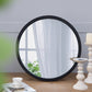 Circle Wall Mirror With Wooden Frame for Living Room