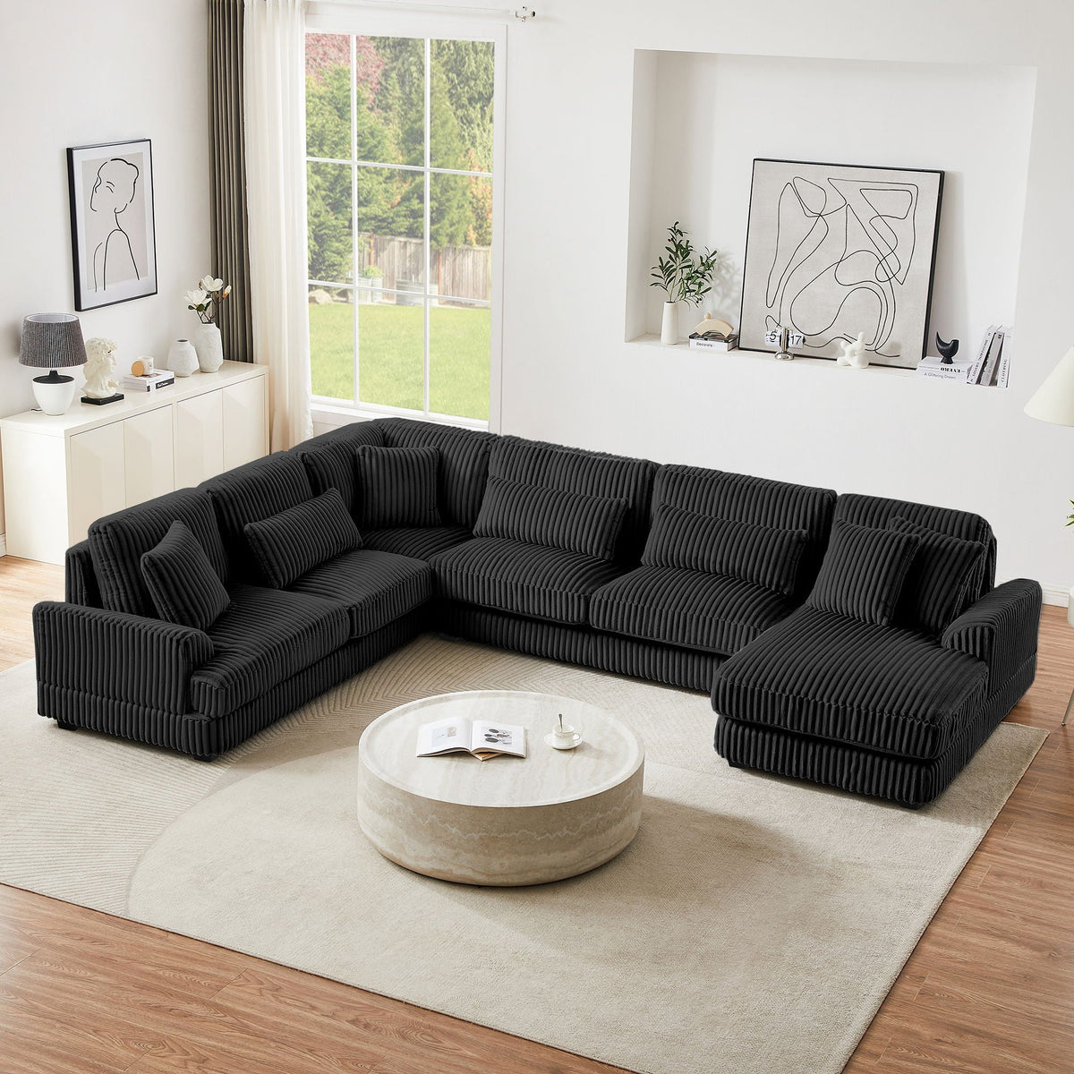 Oversized Sectional Sofa U - Shaped Sofa Couch Modern Sofa Upholstered In Soft With A Chaise Lounge For - view 10