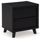 Danziar - Two Drawer Night Stand - Black