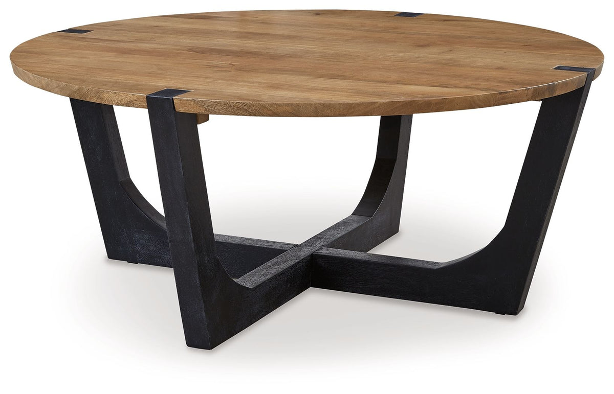 Hanneforth - Round Cocktail Table - Brown