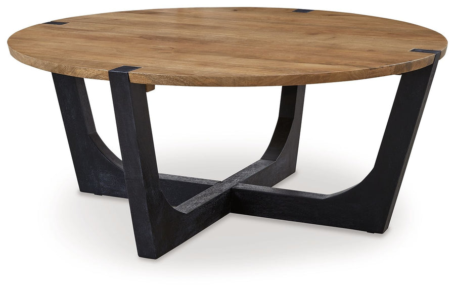 Hanneforth - Round Cocktail Table - Brown