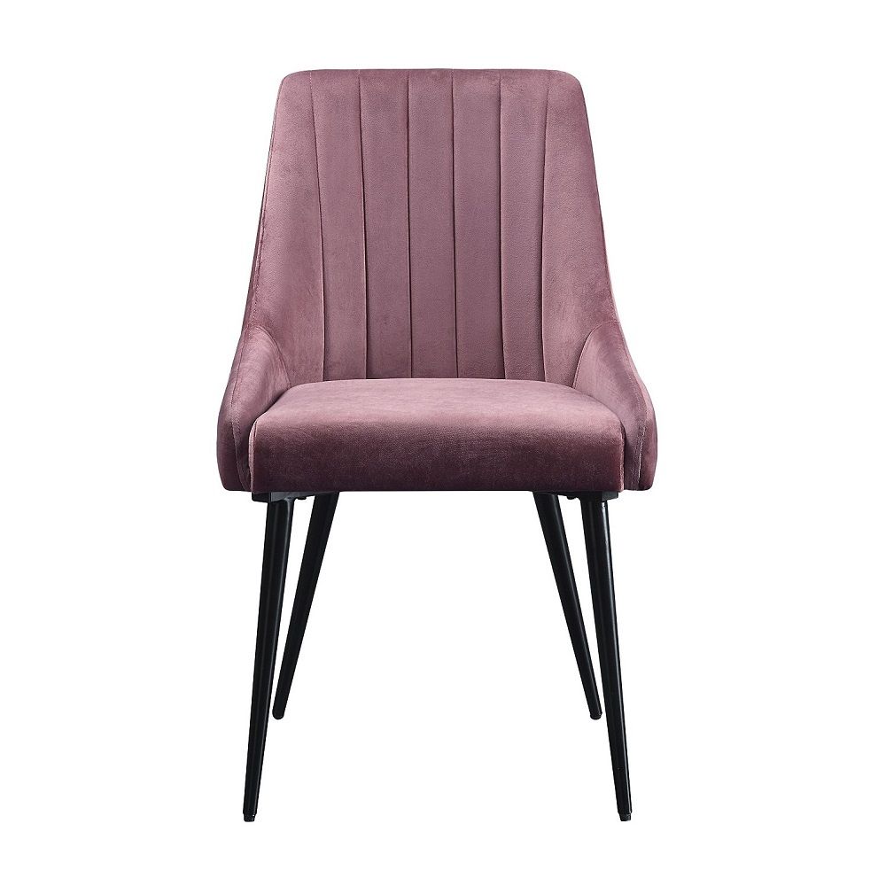 Riley - Side Chair (Set of 2) - Pink Fabric & Black