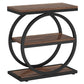 Industrial Narrow End Table with 3 Shelves
