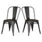 Set of 4 Stackable Metal Dining Chairs