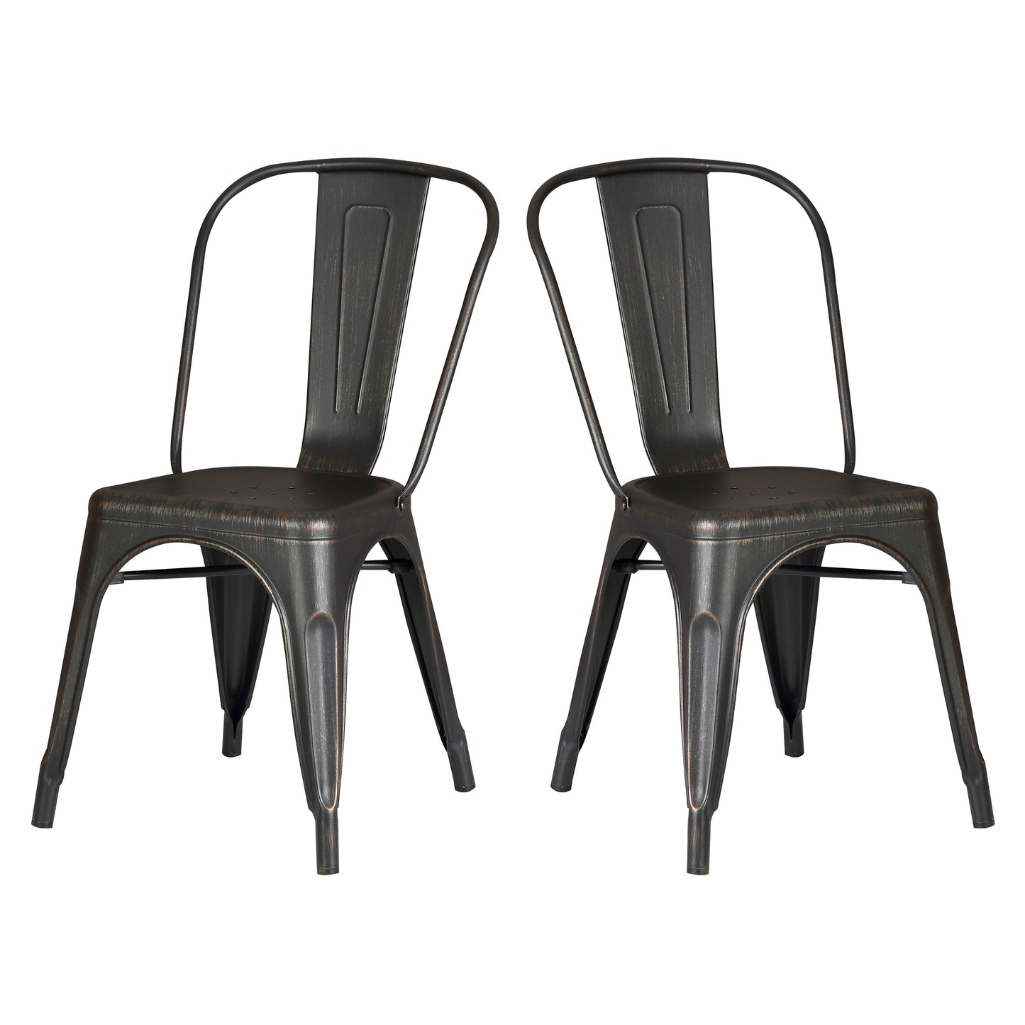 Set of 4 Stackable Metal Dining Chairs