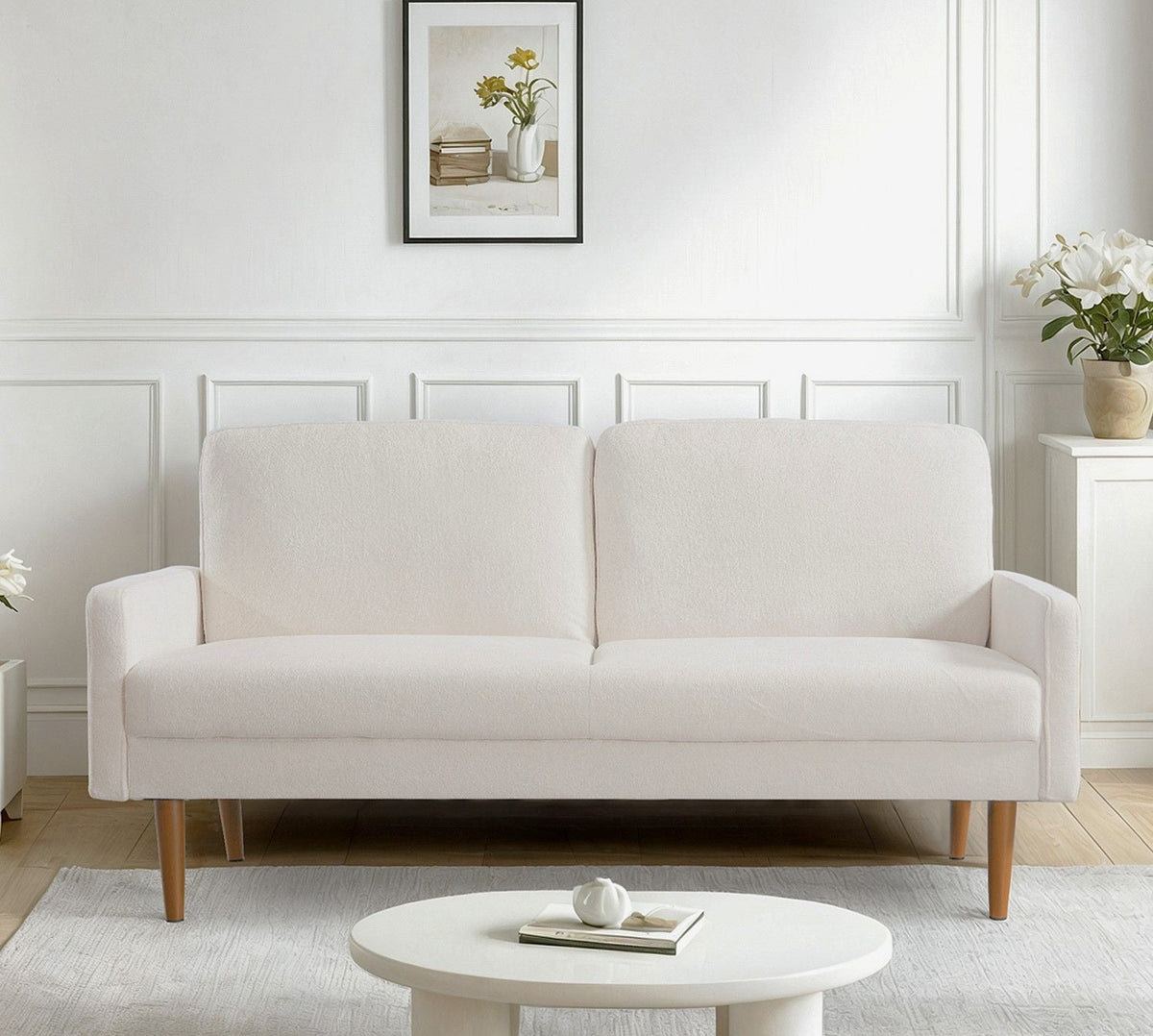 Sofa, European Style With Sleek Design, Modern & Vintage Flair, Upholstered 3 Seater Couch - view 8