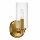Jardin Single Light Wall Sconce with Clear Ribbed Glass - Satin