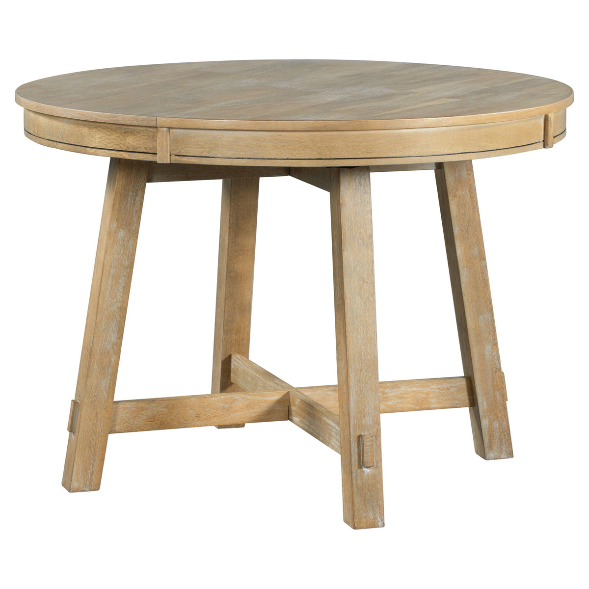 Gia - Round Extendable Dining Table With 16" Leaf Wood - view 9
