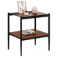 Modern Rectangle End Table (Set of 2) With Tempered Glass Tabletop And Layer - Brown - view 6
