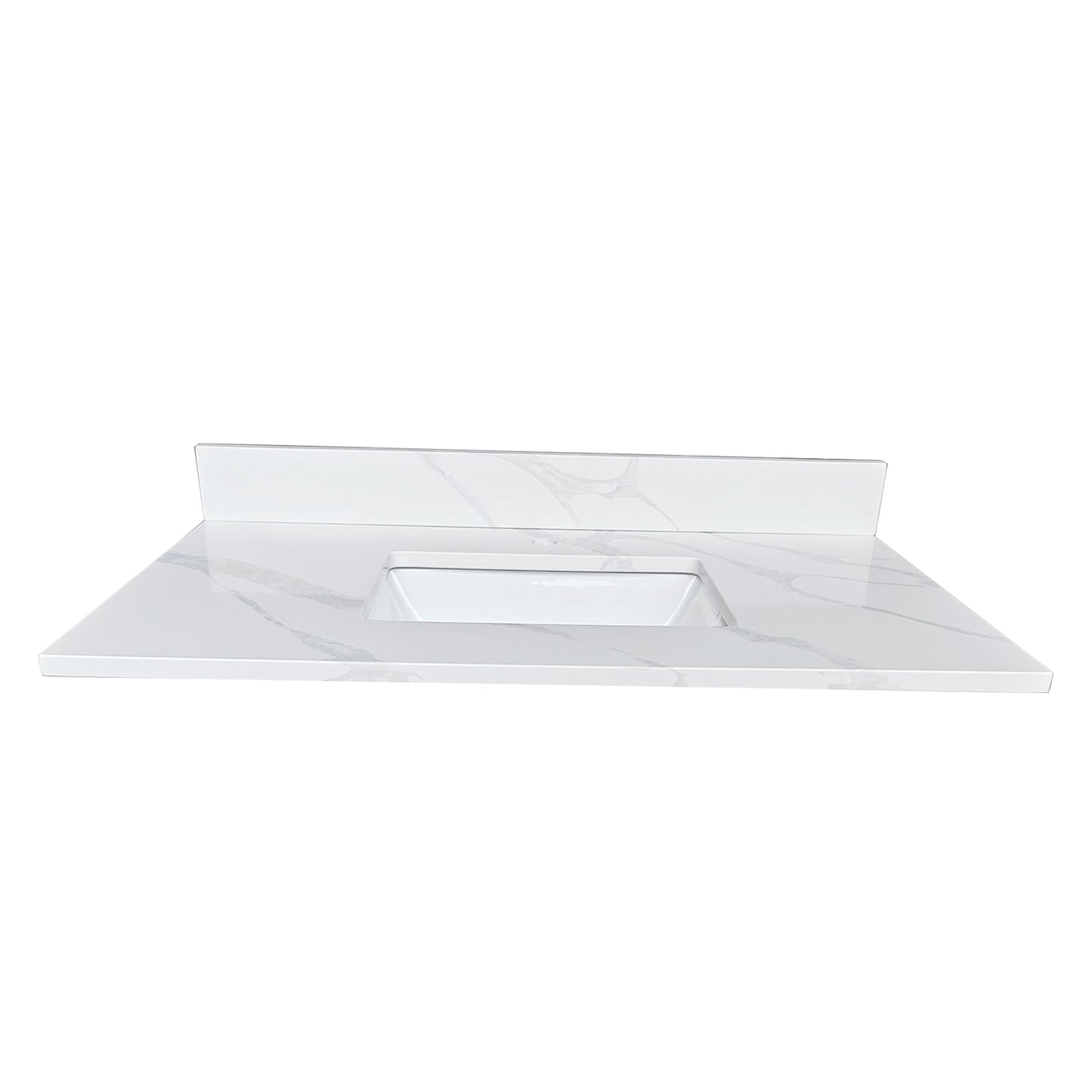37-Inch Quartz Bathroom Vanity Top with Undermount Sink