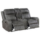 Raelynn Upholstered Track Arm Motion Loveseat Grey - view 4