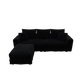 Plush Corduroy 3-Seat Sofa, Modern Comfy Upholstered Couch