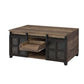 Nineel - Coffee Table - Obscure Glass, Rustic Oak & Black