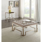 Damien - Cocktail Ottoman - Beige Fabric & Champagne