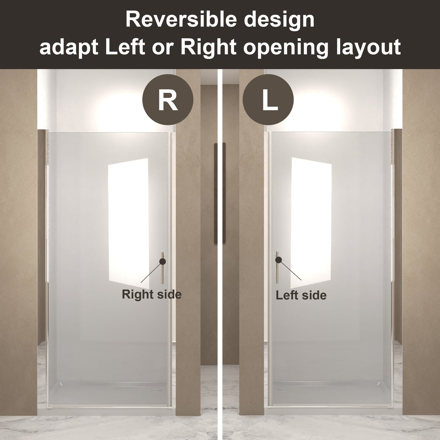 28"x 72" Pivot Shower Door