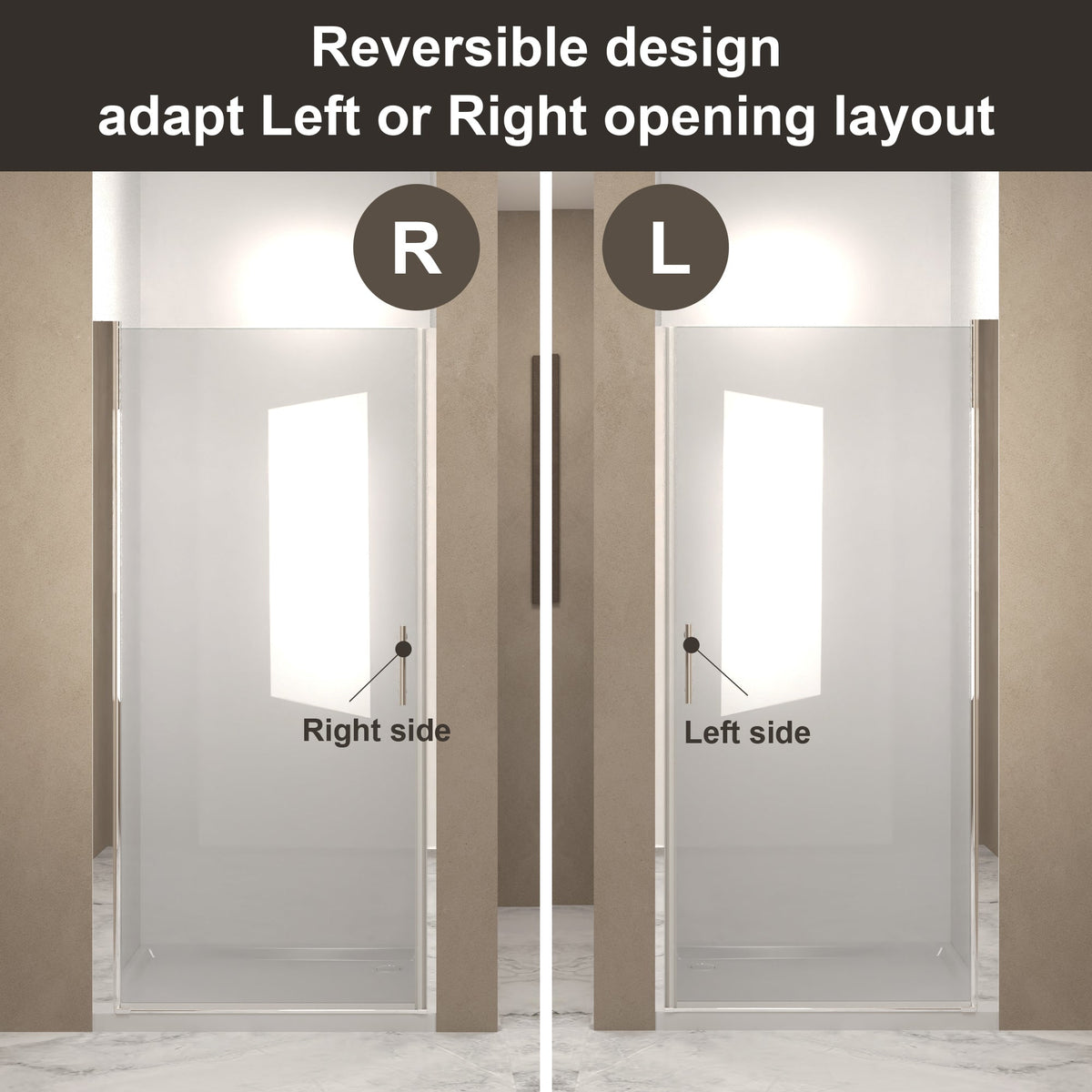 35-34"x 72" Pivot Shower Door