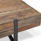 Prescott - Modern Reclaimed Wood Rectangular Cocktail Table - Rustic Honey