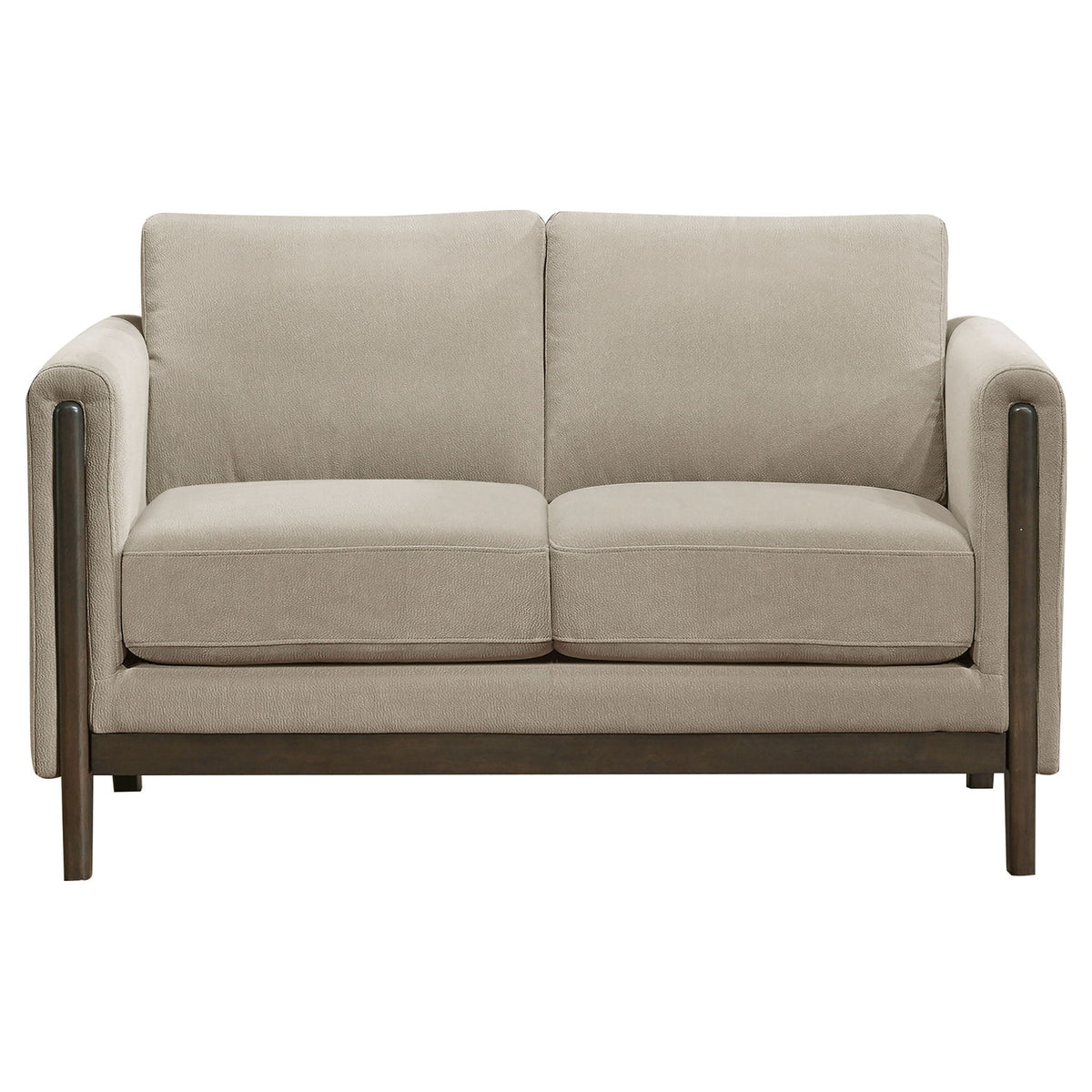 Islington Fabric Upholstered Panel Arm Loveseat Taupe - view 6